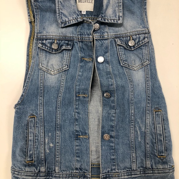 Medium Melville light Blue Button Jean Vest - Picture 6 of 8